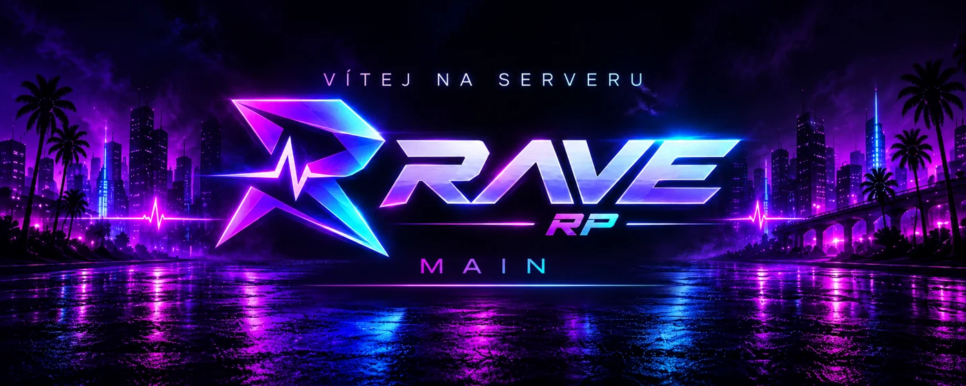 Vítej v RAVE RP, neonové město ve fialové a cyan